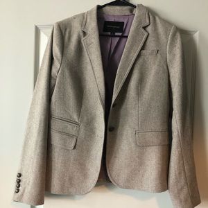 Brown and white wool blazer from banana republic